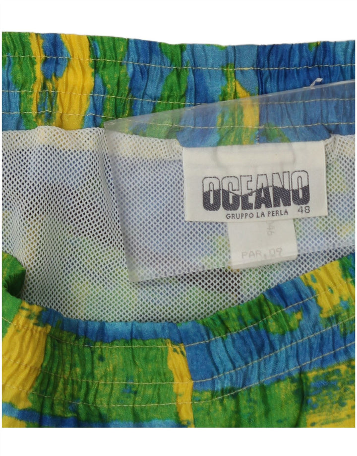 OCEANO Herren-Badeshorts IT 48 Mittelgelbes Colourblock-Polyamid