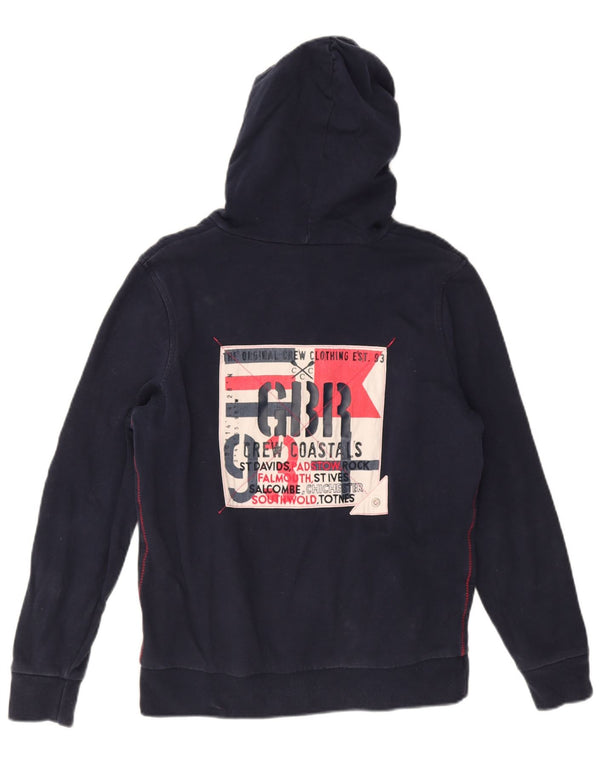 Crew Clothing Damen-Kapuzenpullover mit grafischem Reißverschluss, Gr. 14, mittleres Marineblau