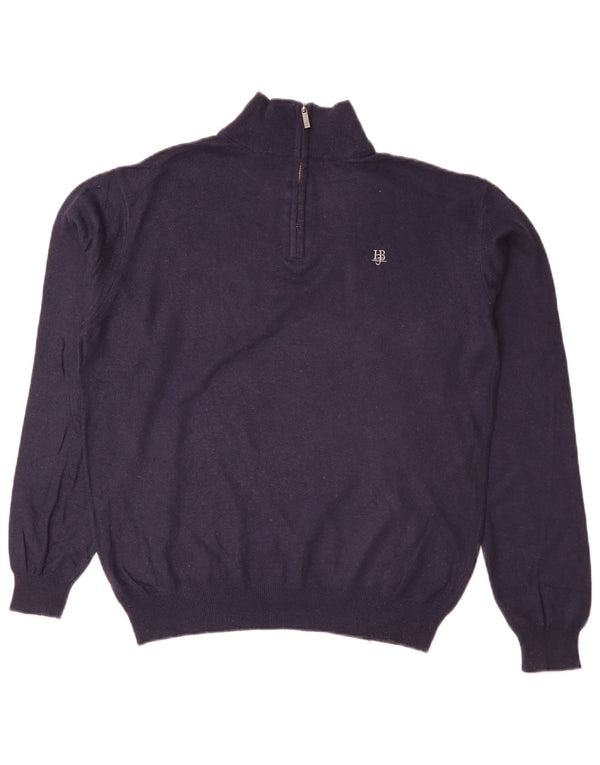 Harmont & Blaine Herren-Pullover mit Reißverschluss am Hals, Größe L, Marineblau