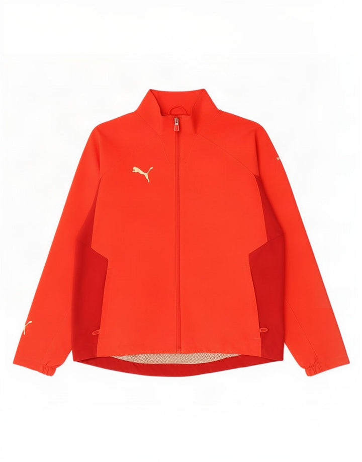 Puma Mädchen-Trainingsanzug-Top-Jacke, 11–12 Jahre, rotes Farbblock-Polyester