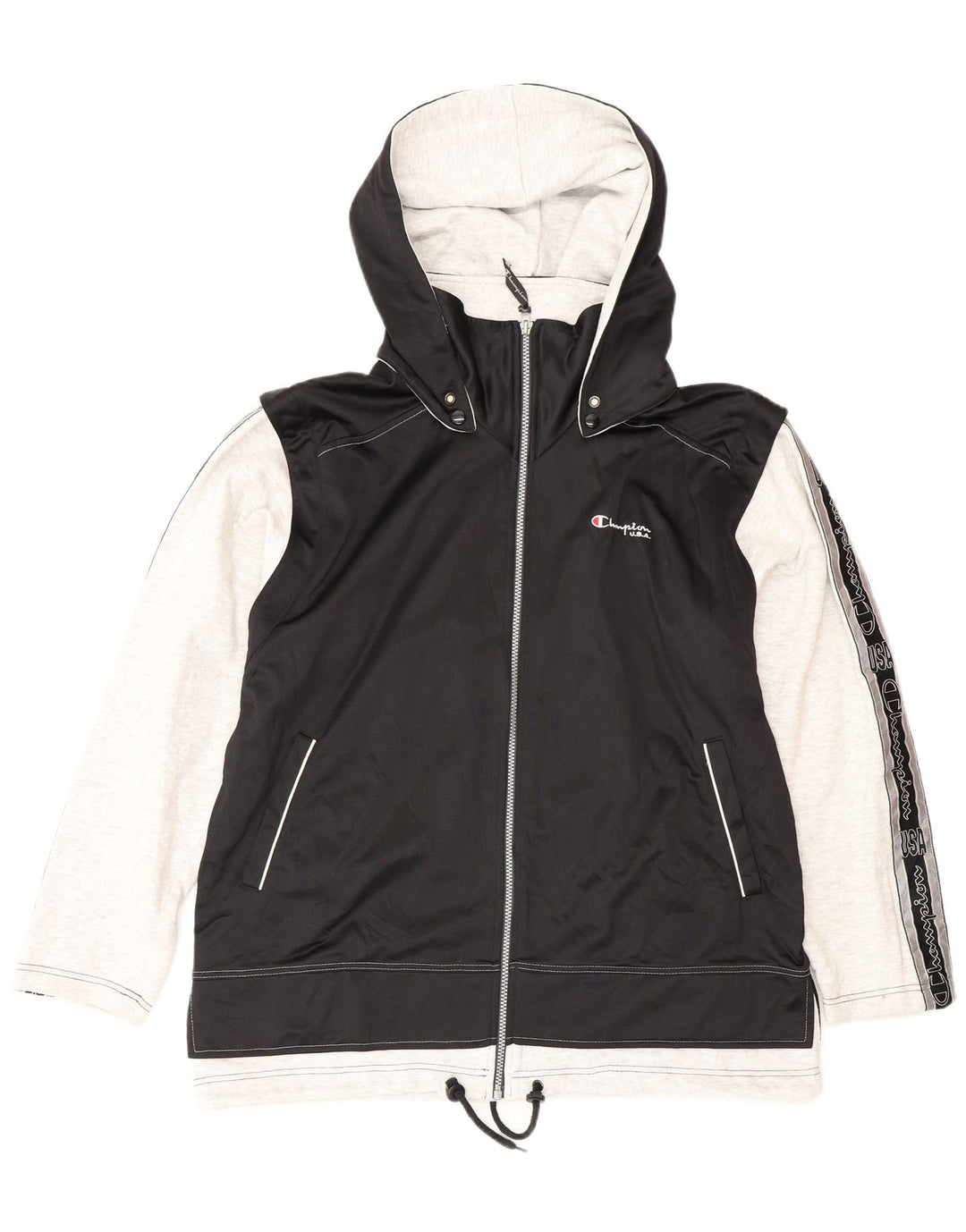 Champion Herren-Trainingsanzug mit grafischer Kapuze, mittelgroß, Schwarz, Farbblock