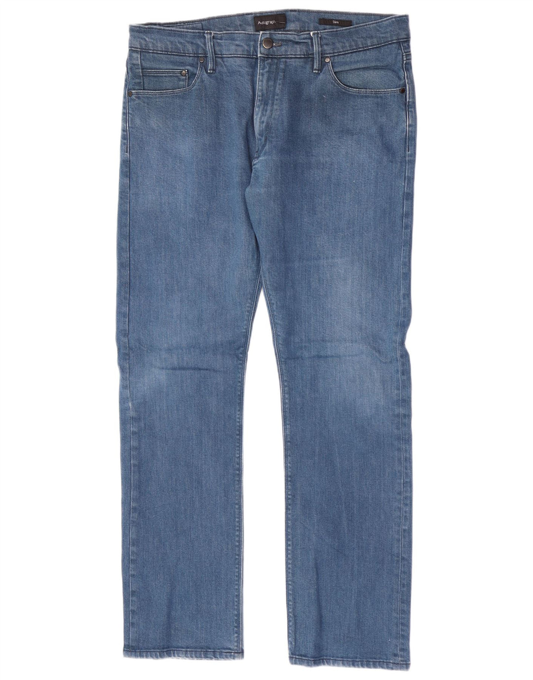 Marks & Spencer Herren Autograph Slim Jeans W36 L30 Blaue Baumwolle