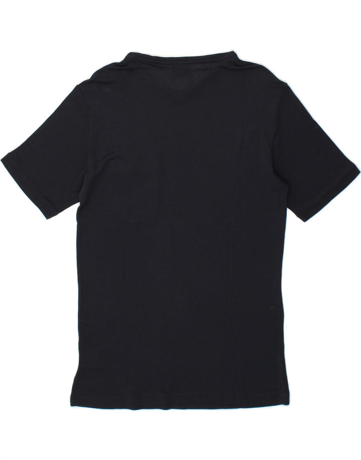 TRUSSARDI Mens T-Shirt Top Medium Navy Blue Acetate Vintage Trussardi and Second-Hand Trussardi from Messina Hembry 