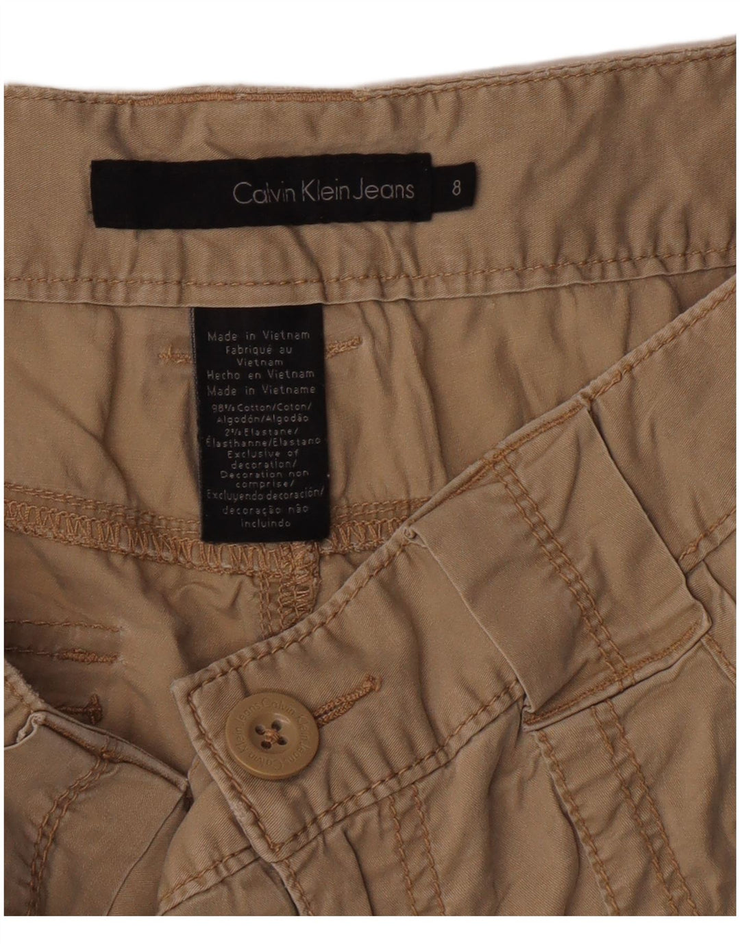 Calvin Klein Jeans Damen Freizeitshorts US 8 Medium W30 Beige Classic