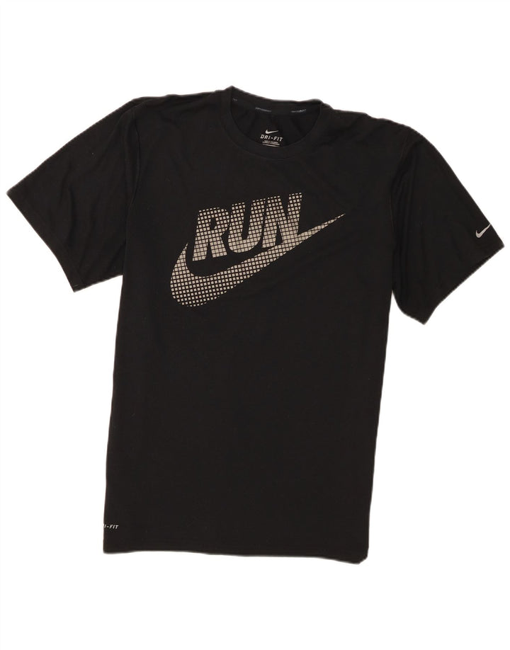 Nike Herren Dri Fit Graphic T-Shirt Top Mittelschwarzes Polyester