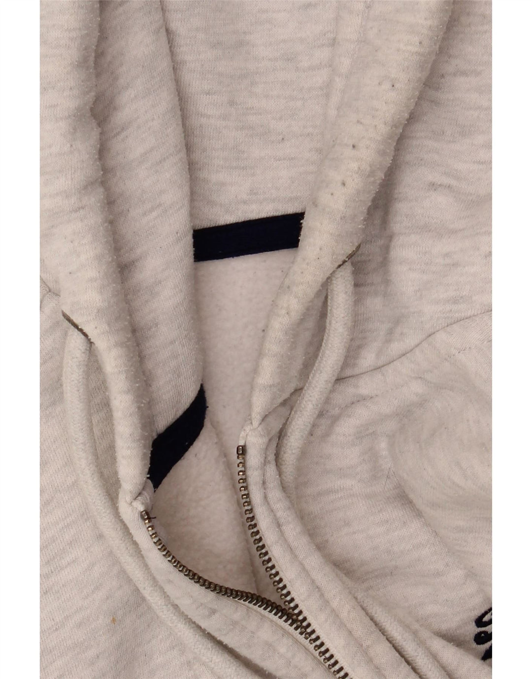 Superdry Herren-Kapuzenpullover mit Reißverschluss aus mittelgrauer Baumwolle