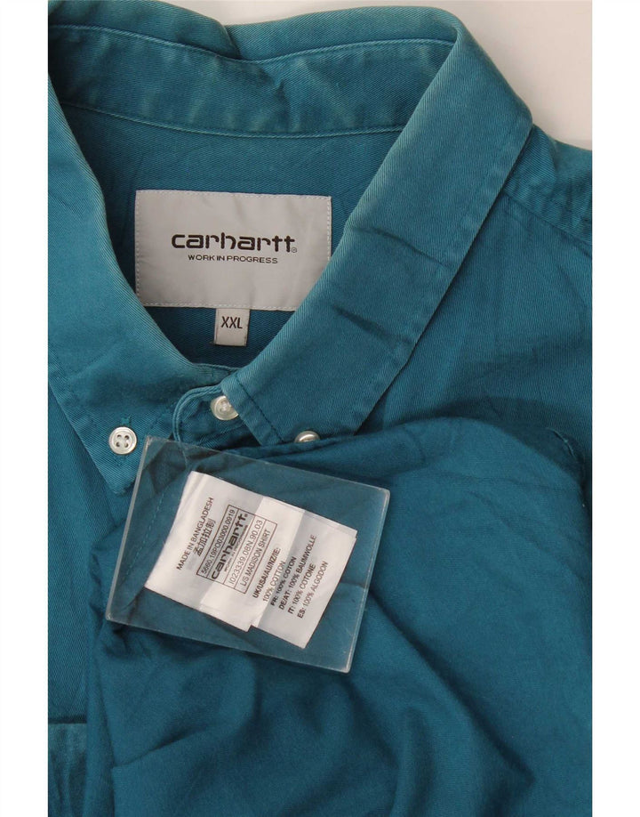 Carhartt Herrenhemd 2XL Blaue Baumwolle