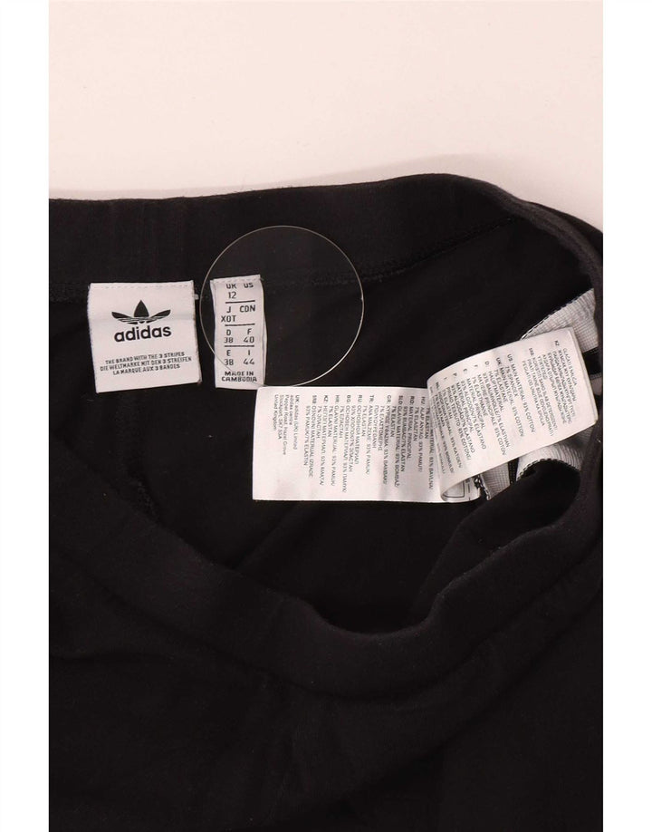 Adidas Damen Graphic Leggings UK 12 Mittelschwarze Baumwolle