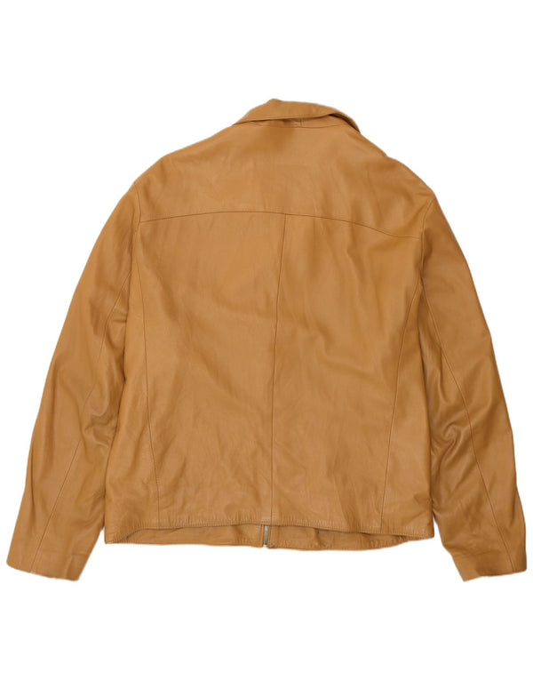 Vintage Herren Lederjacke UK 46 3XL Beige Leder