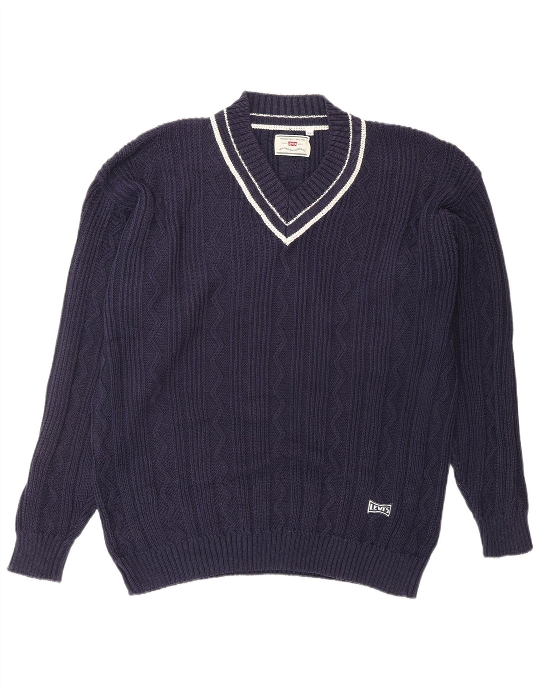 LEVI'S Herren-Pullover mit V-Ausschnitt, XL, Marineblau