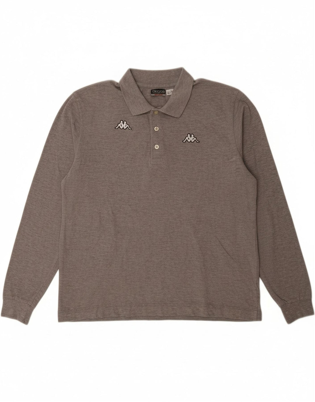KAPPA Mens Long Sleeve Polo Shirt 2XL Grey Vintage Kappa and Second-Hand Kappa from Messina Hembry 