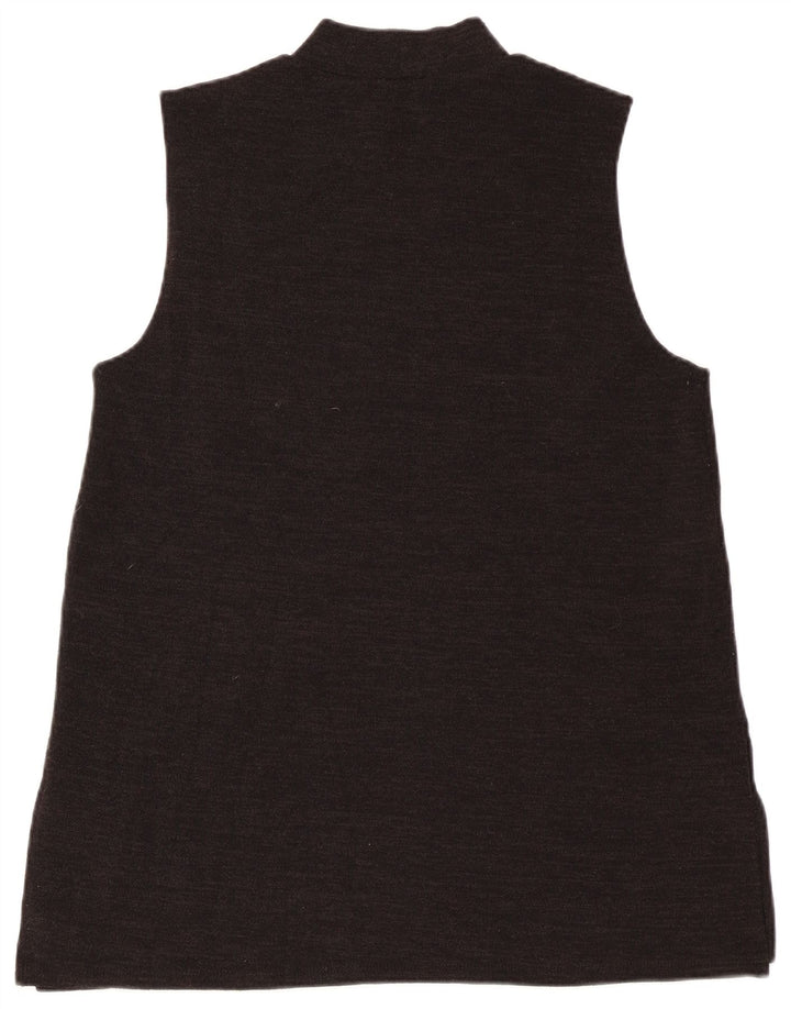 Zara Damen Weste Top UK 14 Large Schwarz meliert