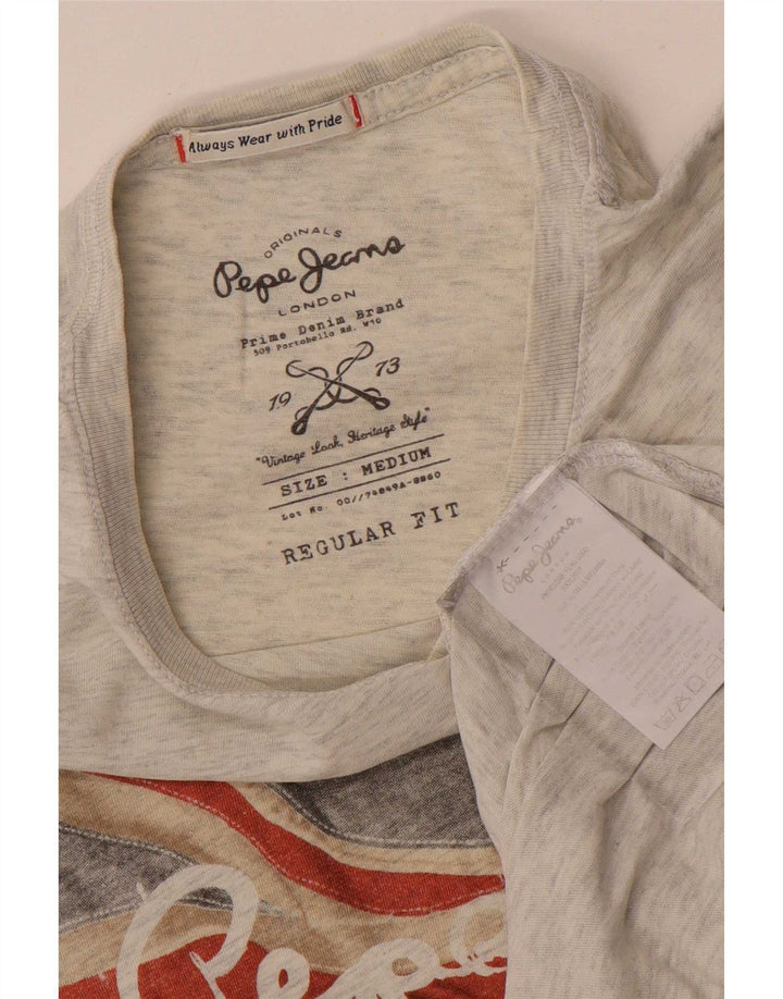 PEPE Jeans Herren-T-Shirt mit normaler Passform, mittelgrauer Baumwolle