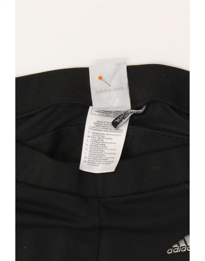 Adidas Damen Climacool Capri Leggings UK 12 Medium Schwarz Polyester