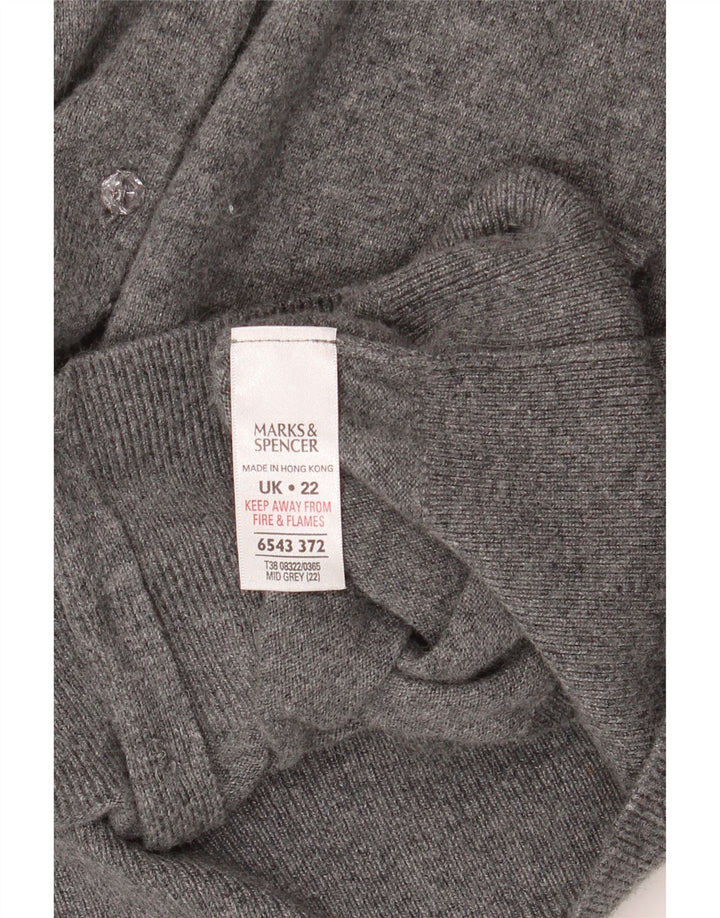 Marks & Spencer Damen-Cardigan-Pullover UK 22 3XL Graue Viskose