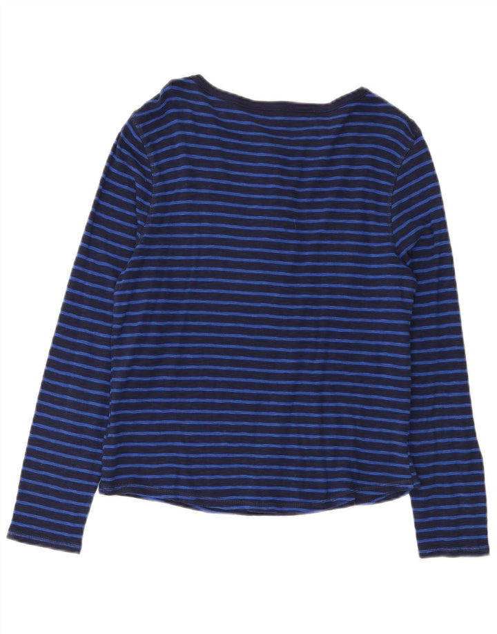 Marks & Spencer Damen Top Langarm UK 14 Mittel Marineblau gestreift