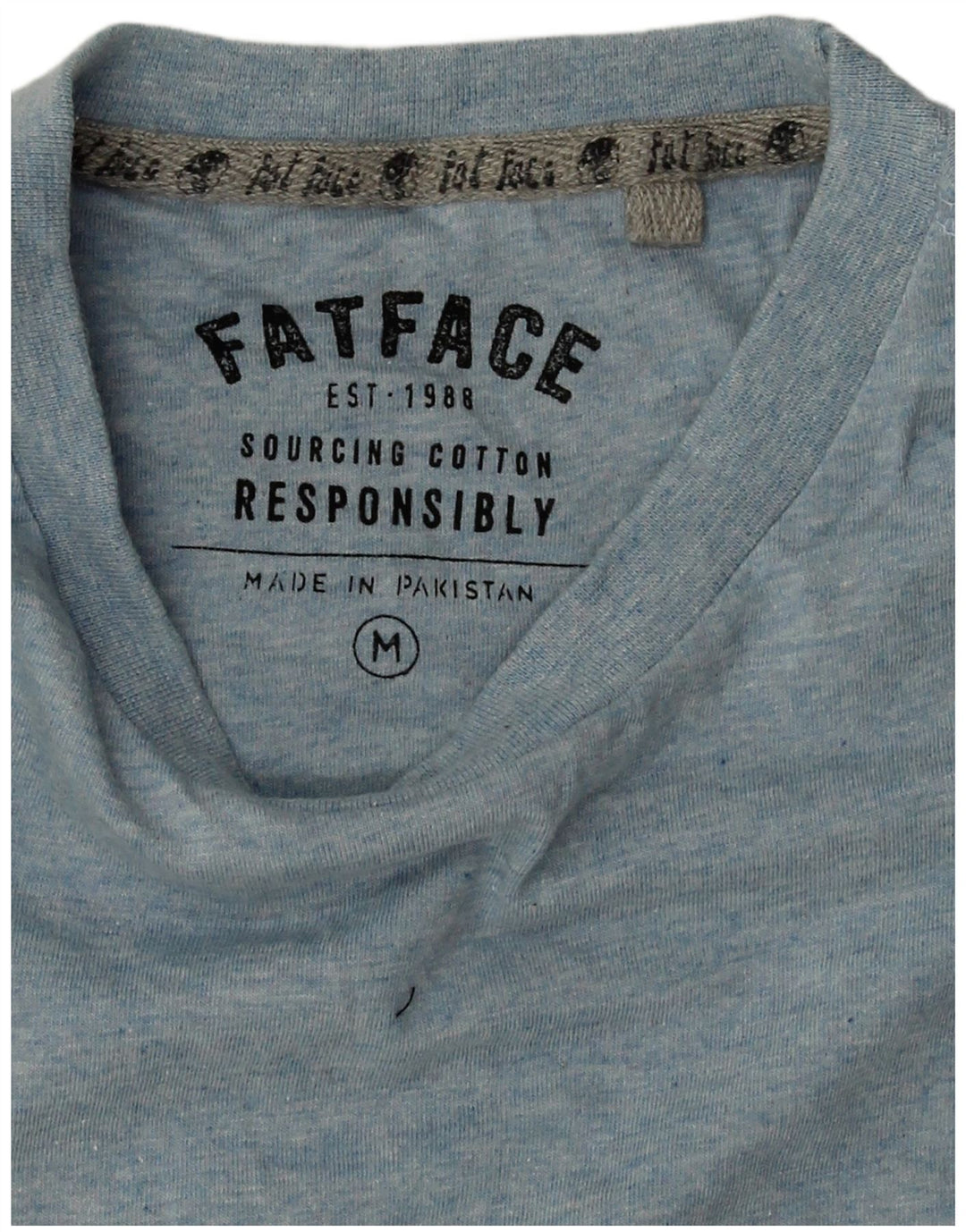 Fat Face Herren-T-Shirt aus mittelblauer Baumwolle