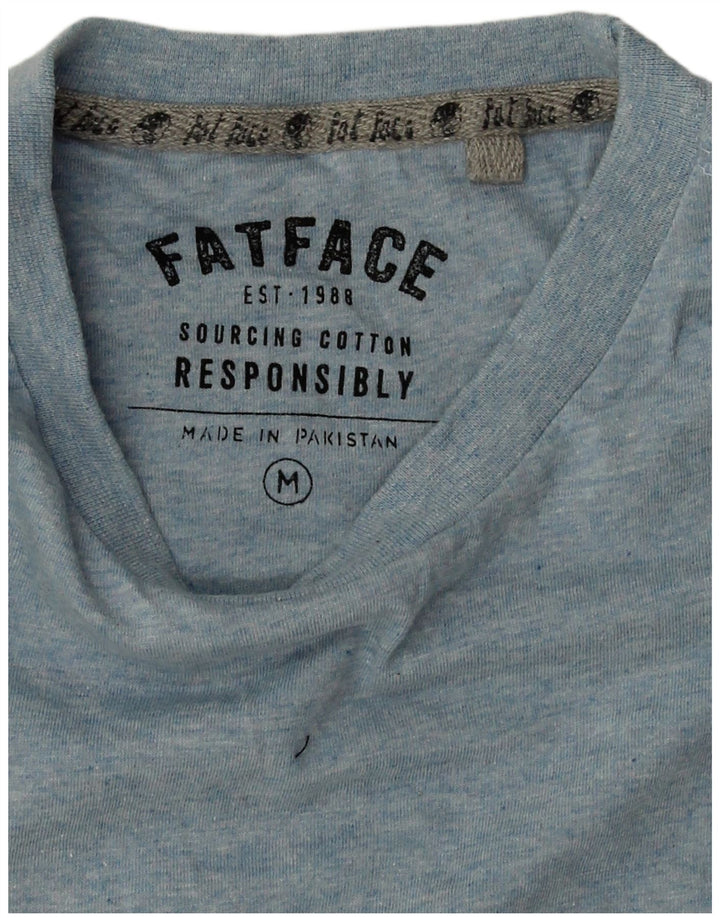 Fat Face Herren-T-Shirt aus mittelblauer Baumwolle