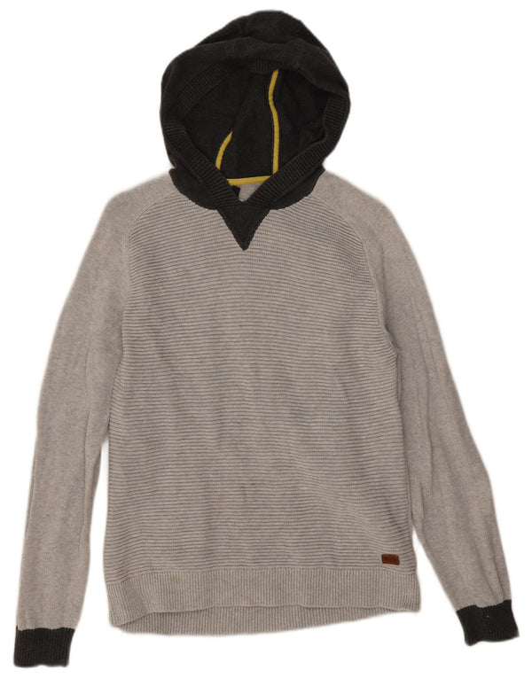 Hugo Boss Kapuzenpullover für Jungen, 15–16 Jahre, mittelgraue Colourblock-Baumwolle