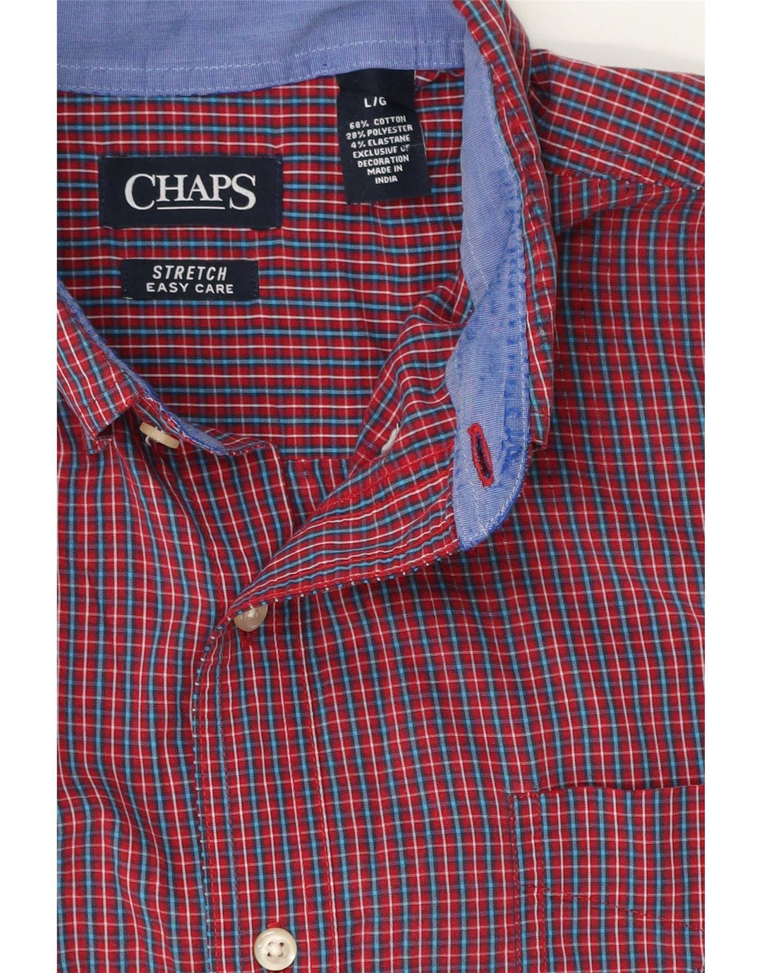 Chaps Herrenhemd, großes rotes Gingham-Baumwollhemd