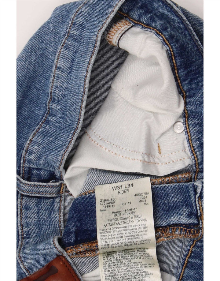 Lee Herren Rider Straight Jeans W31 L34 Blaue Baumwolle