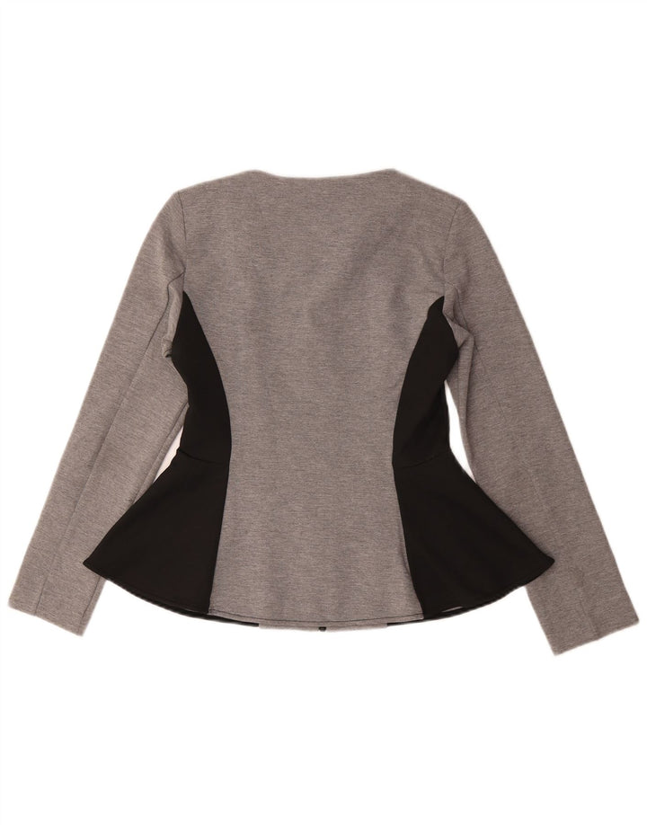 Topshop Damen-Blazer mit durchgehendem Reißverschluss, Gr. 10, Größe S, Grau, Farbblock