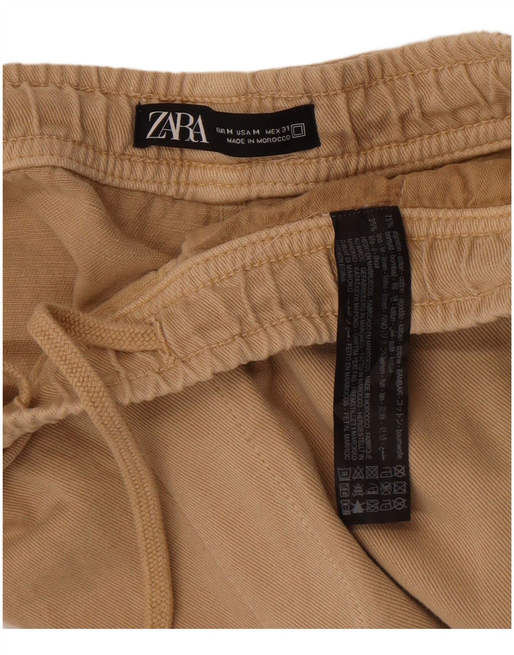 Gerade Cargohose für Herren von Zara, Größe M, W31, L30, Beige, Baumwolle