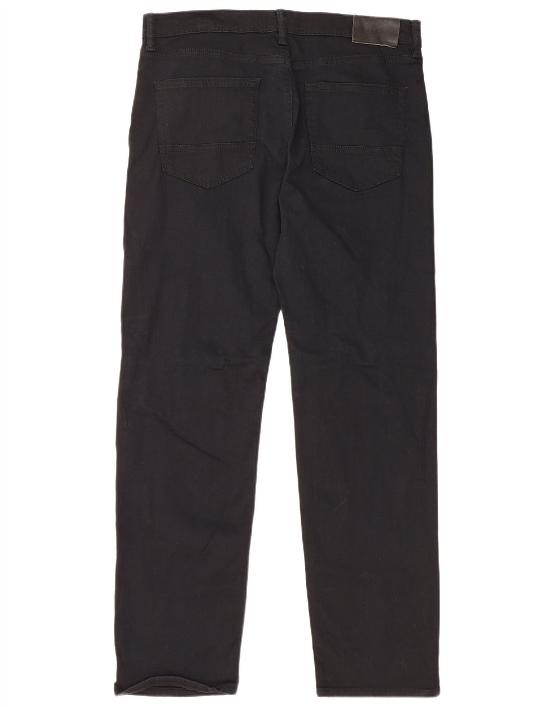 MARKS & SPENCER Herren Straight Jeans W34 L31 Schwarze Baumwolle