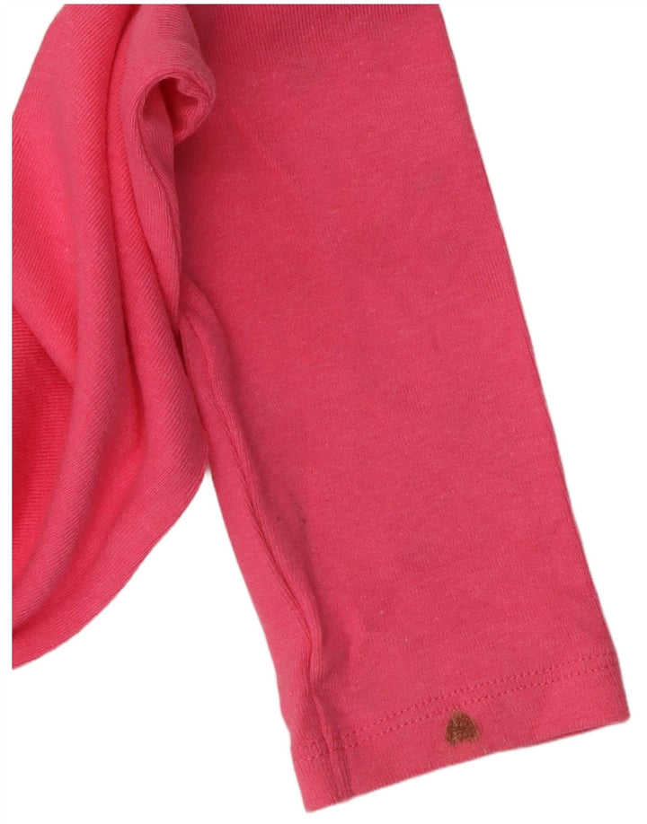 Zara Damen Crop Top Langarm UK 12 Mittelrosa Baumwolle