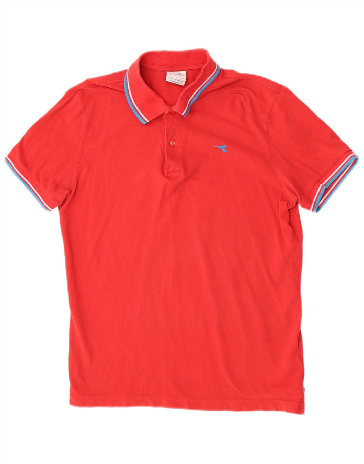 Diadora Herren-Poloshirt, große rote Baumwolle