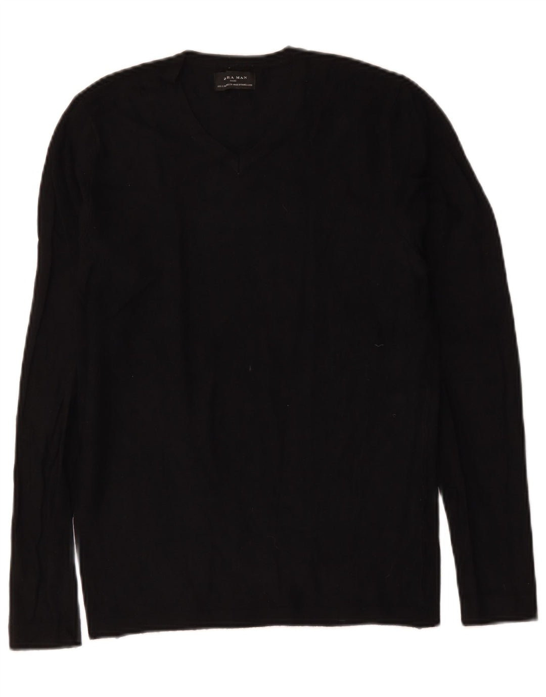 Zara Herren-Pullover mit V-Ausschnitt, Größe S, Schwarz