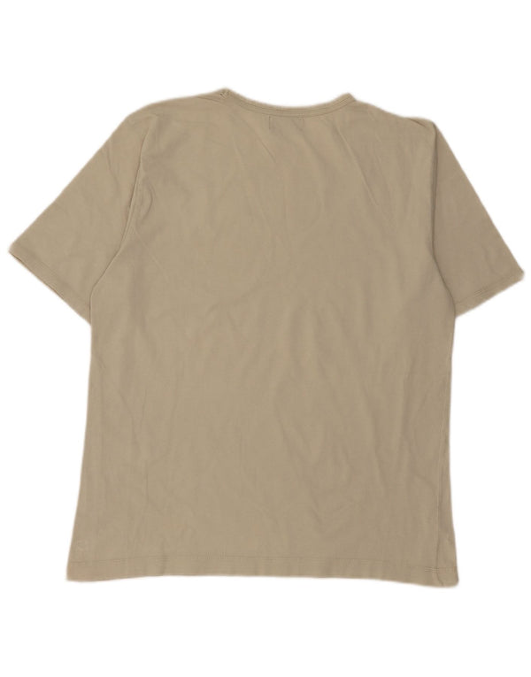 Kappa Damen T-Shirt Top UK 14 Mittelbeige Baumwolle
