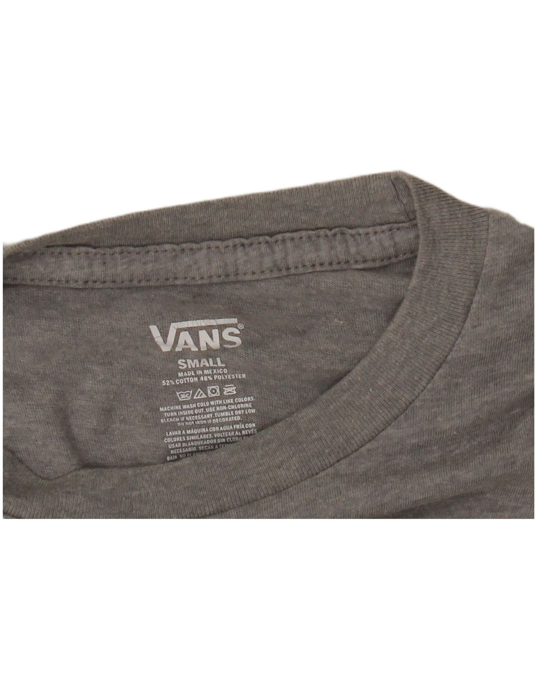 VANS Womens Graphic Top Langarm UK 10 Small Graue Baumwolle
