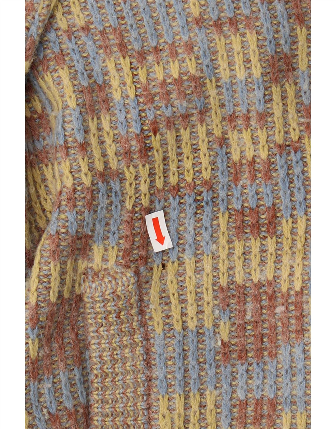 VINTAGE Herren Cardigan Pullover XS Mehrfarbige geometrische Wolle