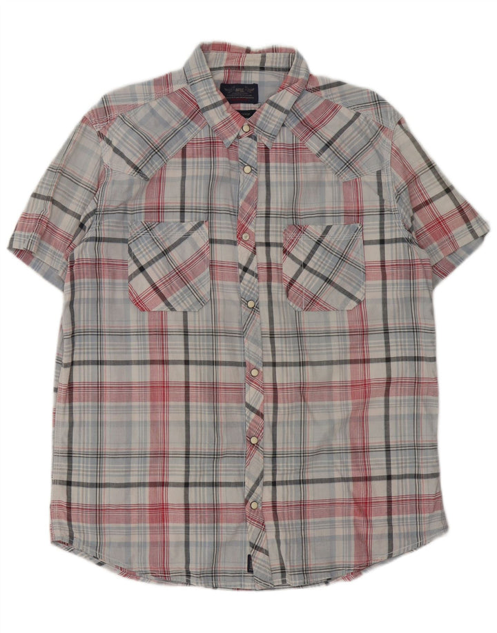 Rifle Herren Kurzarmhemd 2XL Blau kariert Baumwolle