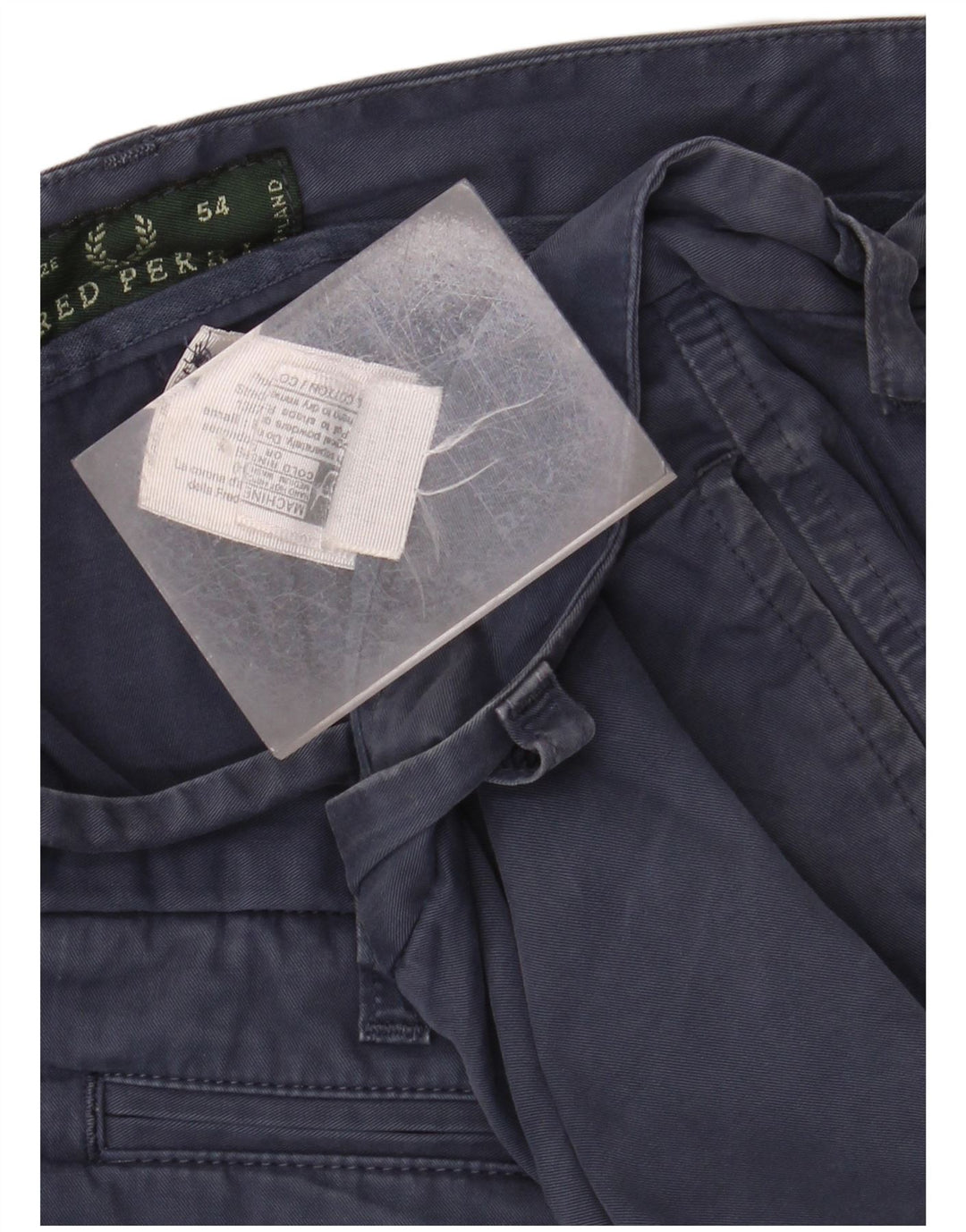 FRED PERRY Herren Chinoshorts IT 54 2XL W38 Marineblaue Baumwolle