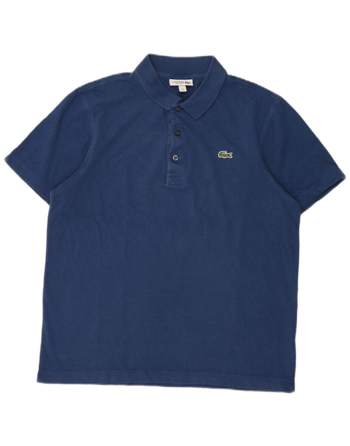 Lacoste Herren-Poloshirt, Größe 5, groß, marineblaue Baumwolle