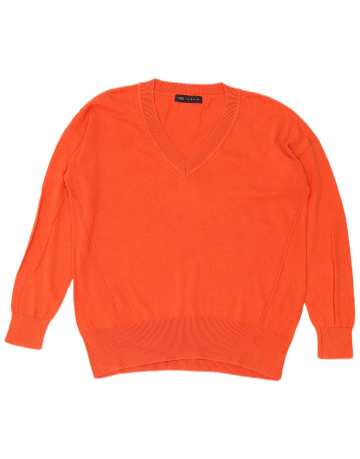 Marks & Spencer Damen-Pullover mit V-Ausschnitt, Gr. 14, Mittelrot
