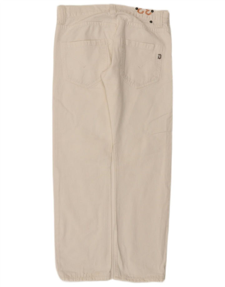 Dondup Damen Straight Jeans W32 L29 Weiße Baumwolle