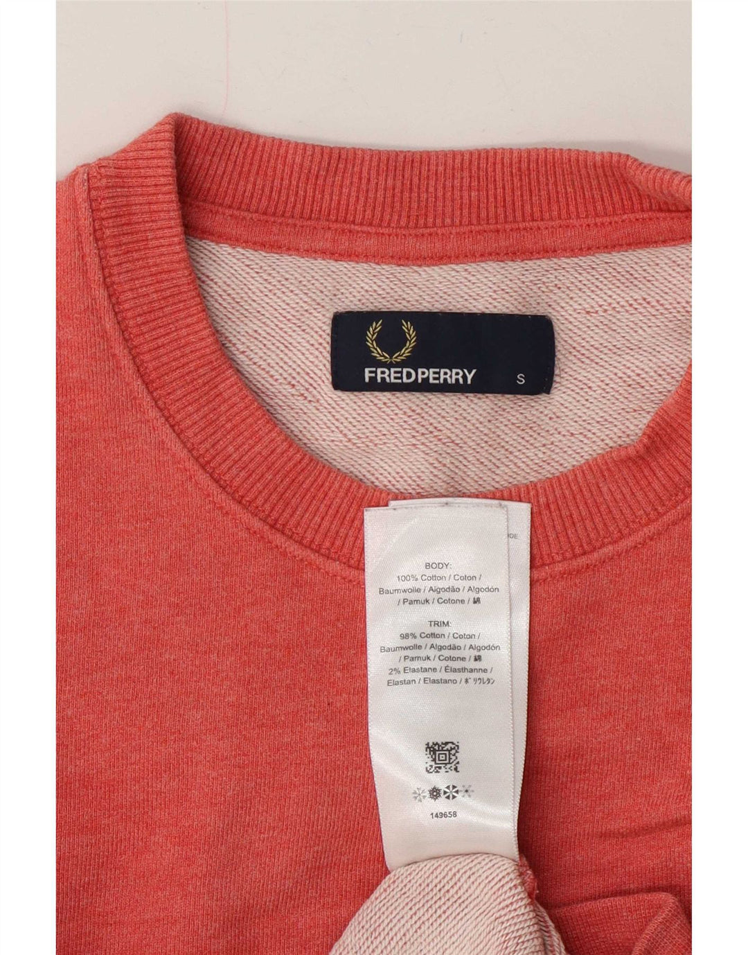 Fred Perry Herren-Sweatshirt mit Grafik, Größe S, rot, Baumwolle