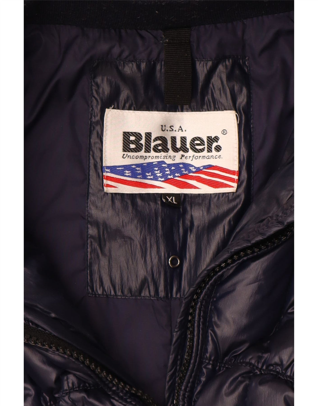 Blauer Wattierter Damenmantel UK 18 XL Marineblaues Polyester