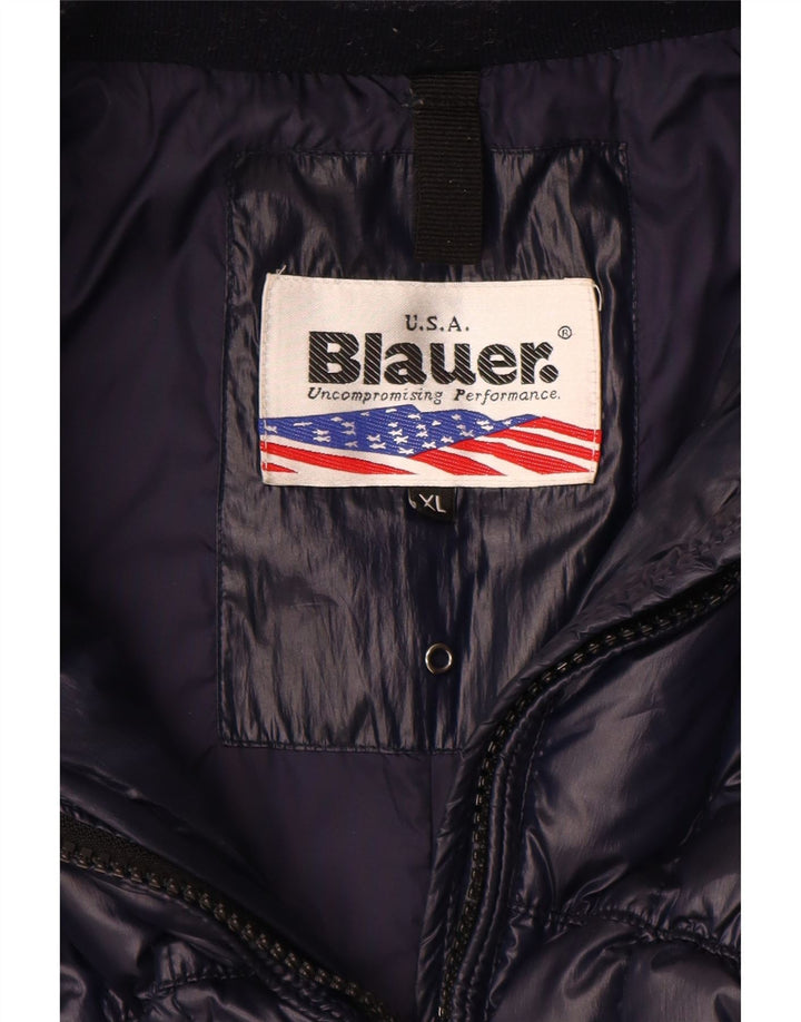 Blauer Wattierter Damenmantel UK 18 XL Marineblaues Polyester
