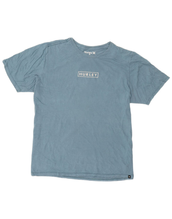 Hurley Herren Grafik-T-Shirt-Oberteil XL aus blauer Baumwolle