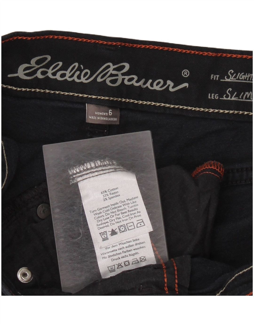 Eddie Bauer Damen Slim Jeans US 6 Medium W30 L29 Marineblau Baumwolle