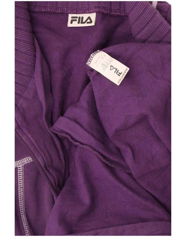 Fila Damen-Trainingsanzug-Top-Jacke, UK 16, Größe L, Lila, Baumwolle