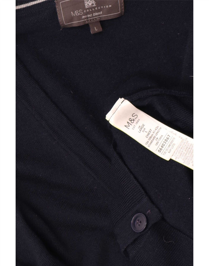 Marks & Spencer Herren-Strickjacke, groß, Marineblau, Acryl