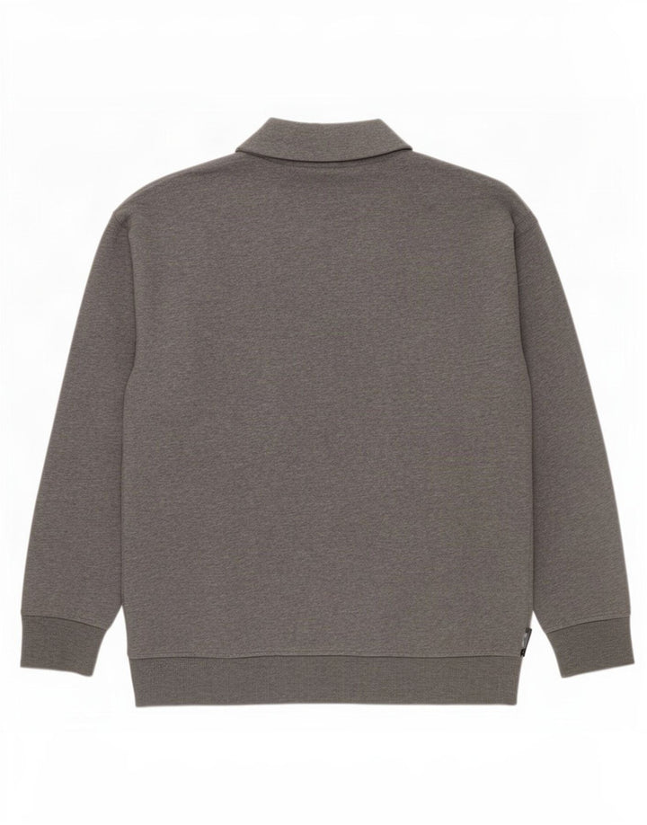 Vans Herren-Sweatshirt mit grafischem Reißverschluss und Rundhalsausschnitt, mittelgraue Baumwolle