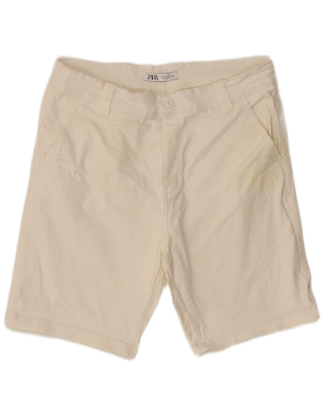 Zara Herren Chinoshorts EU 42 Large W32 Weiße Baumwolle