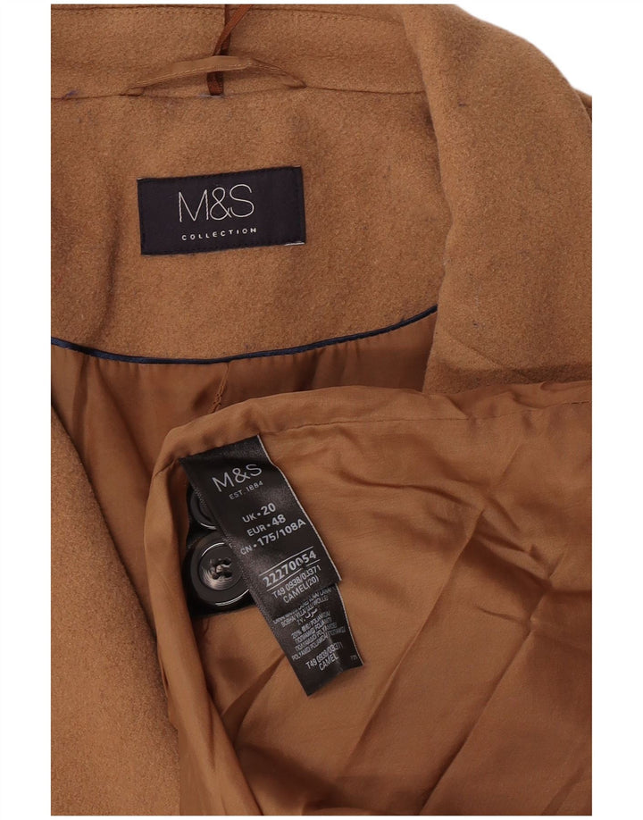 Marks & Spencer Damenmantel UK 20 2XL Braune Wolle