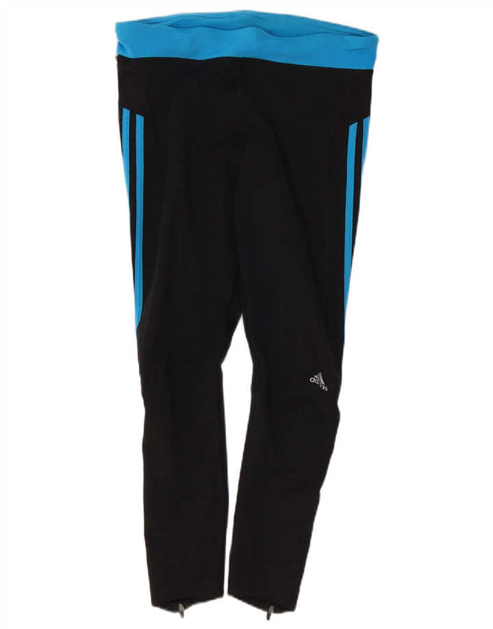 ADIDAS Damen Climalite Leggings UK 12 Mittelschwarz Farbblock